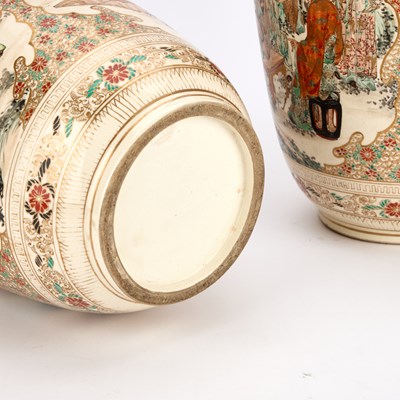 Lot A LARGE PAIR OF JAPANESE SATSUMA VASES, EARLY 20TH CENTURY