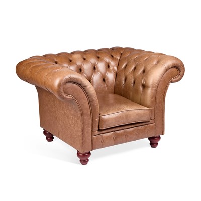 Lot A TETRAD OSKAR LEATHER CHESTERFIELD ARMCHAIR