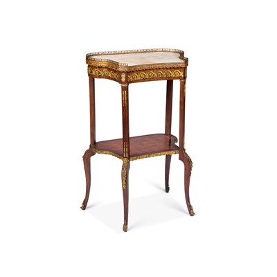 Lot A LOUIS XV STYLE ORMOLU-MOUNTED AND MARBLE-TOPPED OCCASIONAL TABLE