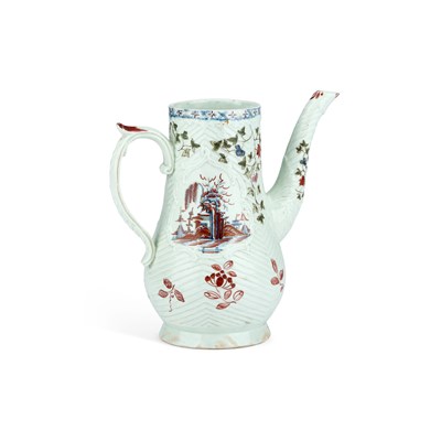 Lot 838 - AN 18TH CENTURY ENGLISH PORCELAIN COFFEE POT