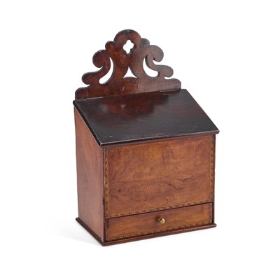 Lot 71 - A 19TH CENTURY INLAID MAHOGANY CANDLE BOX