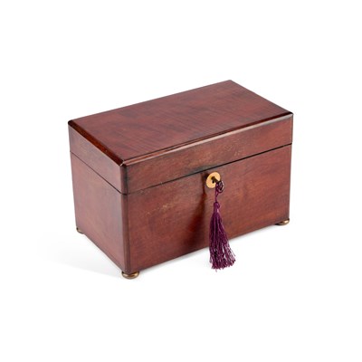 Lot 227 - A VICTORIAN MAHOGANY TEA CADDY