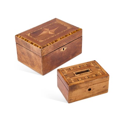 Lot 139 - A INLAID WALNUT TEA CADDY