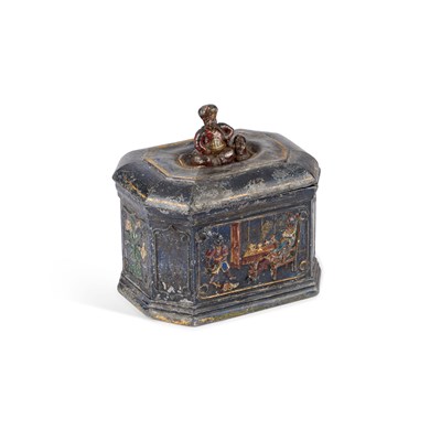 Lot 12 - A 19TH CENTURY LEAD TOBACCO BOX