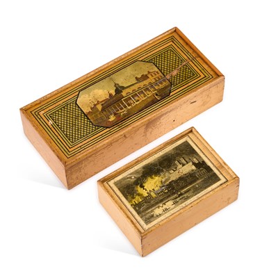 Lot 136 - TWO TUNBRIDGE WARE WHITEWOOD BOXES