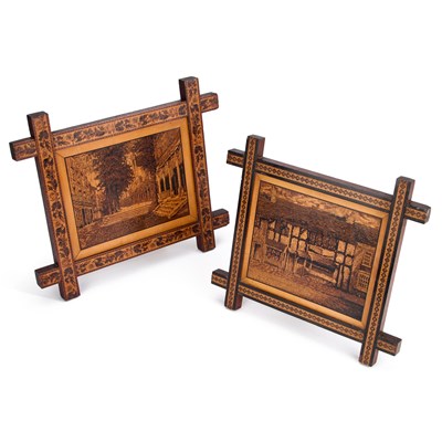 Lot 202 - TWO TUNBRIDGE WARE FRAMED PANELS