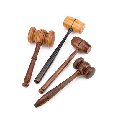 Lot 70 - FOUR TREEN AUCTIONEER'S GAVELS