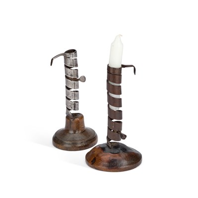 Lot 228 - TWO 18TH CENTURY RAT DE CAVE CANDLESTICKS