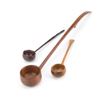 Lot 237 - THREE TREEN TODDY LADLES