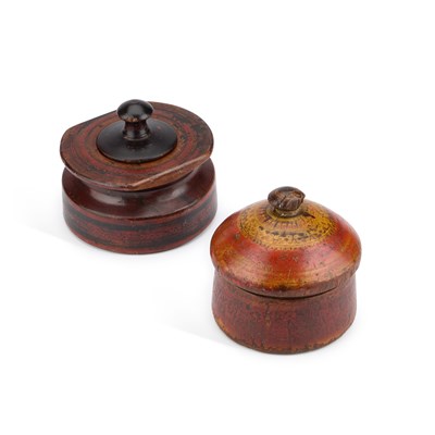 Lot 138 - TWO LATE 19TH CENTURY INDIAN TREEN SPICE BOXES