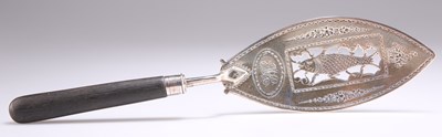 Lot 1425 - A GEORGE III SILVER FISH SLICE