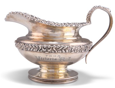 Lot 1400 - QUEEN VICTORIA INTEREST: A WILLIAM IV SILVER CREAM JUG