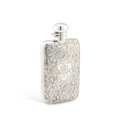 Lot 523 - A VICTORIAN SILVER FLASK