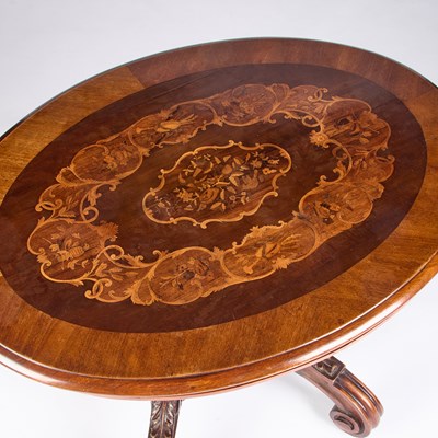 Lot A 19TH CENTURY CONTINENTAL INLAID WALNUT CENTRE TABLE