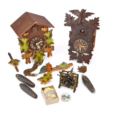 Lot 271 - A VINTAGE CUCKOO CLOCK AND A MODERN CUCKOO CLOCK