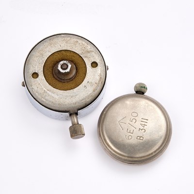 Lot 57 - A MILITARY POCKET WATCH AND A CAR CLOCK