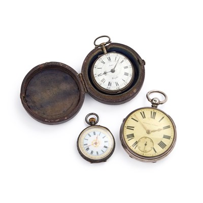 Lot 644 - AN SILVER OPEN FACED POCKET WATCH