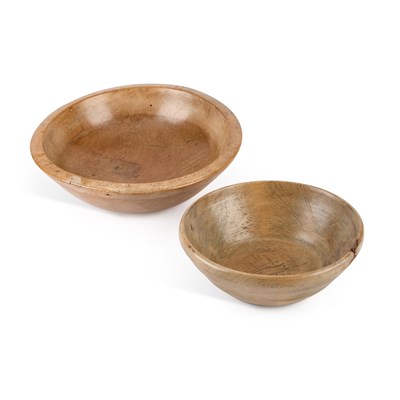 Lot 165 - TWO 19TH CENTURY SYCAMORE DAIRY BOWLS