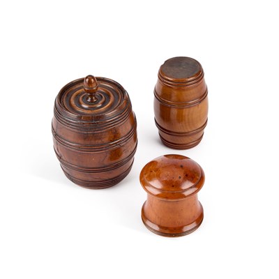 Lot 61 - THREE 19TH CENTURY TREEN BOXES