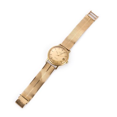 Lot 660A - A GENTS 18CT GOLD OMEGA BRACELET WATCH