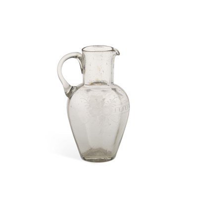 Lot 787 - AN EARLY 19TH CENTURY GLASS JUG