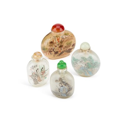 Lot 179 - FOUR CHINESE DECORATED SNUFF BOTTLES