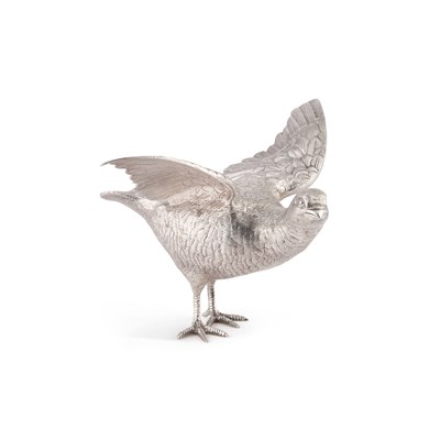 Lot 416 - AN ELIZABETH II SILVER MODEL OF A GROUSE