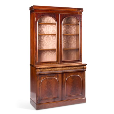 Lot 1277 - A VICTORIAN MAHOGANY BOOKCASE CABINET