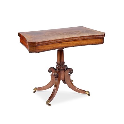 Lot 1324 - A REGENCY MAHOGANY FOLDOVER CARD TABLE