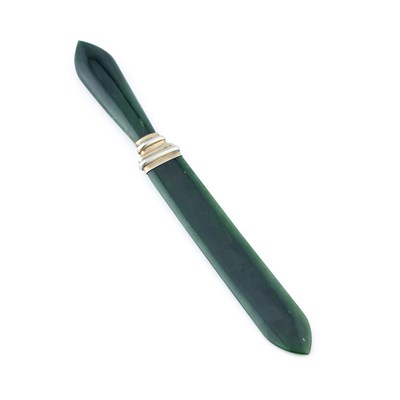 Lot 1030 - A NEPHRITE PAPER KNIFE