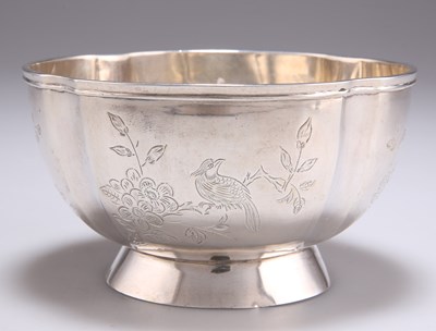 Lot 1042 - A CHINESE EXPORT SILVER BOWL