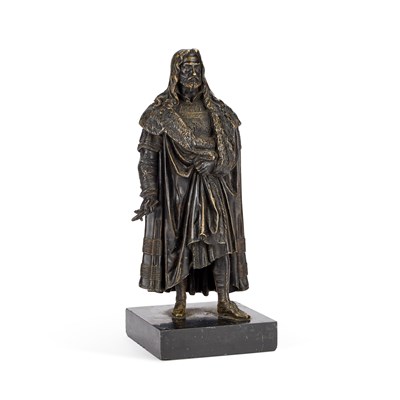 Lot 258 - A LATE 19TH CENTURY EUROPEAN SCHOOL BRONZE OF A NOBLEMAN