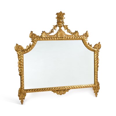 Lot 1339 - A PERIOD STYLE GILT-COMPOSITION WALL MIRROR