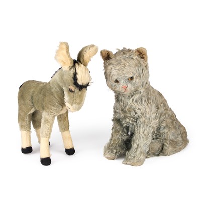 Lot 770 - A VINTAGE MERRYTHOUGHT DONKEY AND CAT