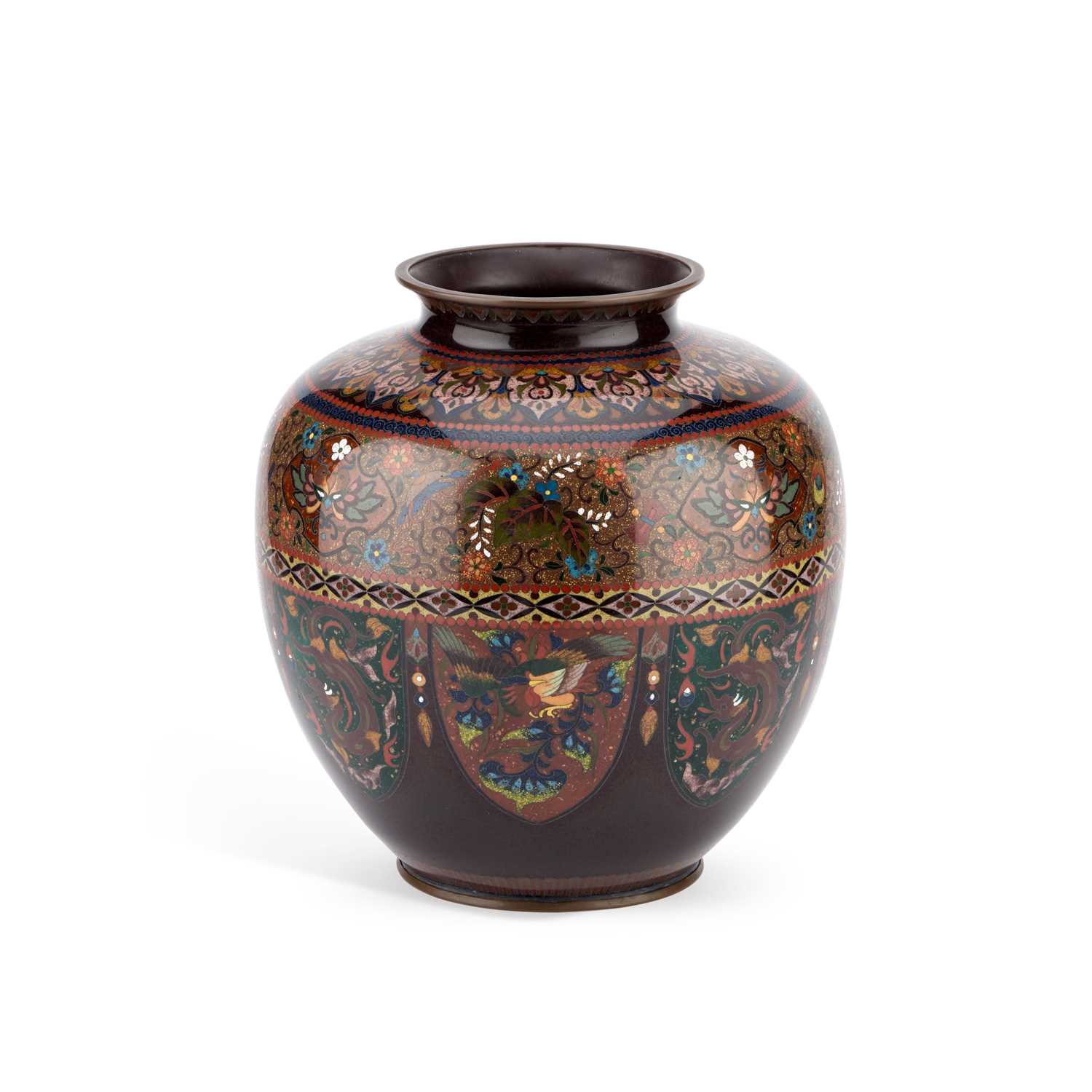 Lot 189 - A LARGE JAPANESE CLOISONNÉ ENAMEL VASE