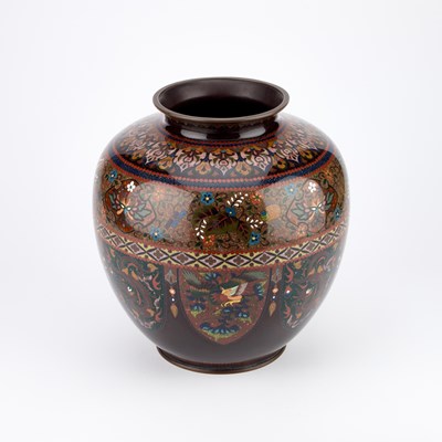 Lot 189 - A LARGE JAPANESE CLOISONNÉ ENAMEL VASE