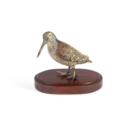 Lot 634 - A COLD-PAINTED BRONZE MODEL OF A SNIPE