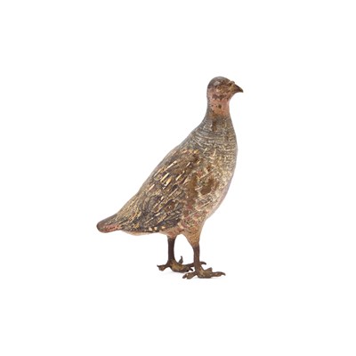 Lot 626 - A BERGMAN COLD-PAINTED BRONZE MODEL OF A PARTRIDGE