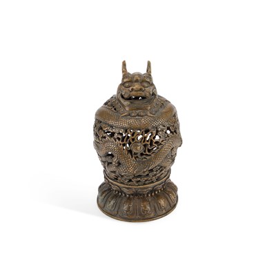 Lot 180 - A CHINESE BRONZE 'DRAGON' CENSER