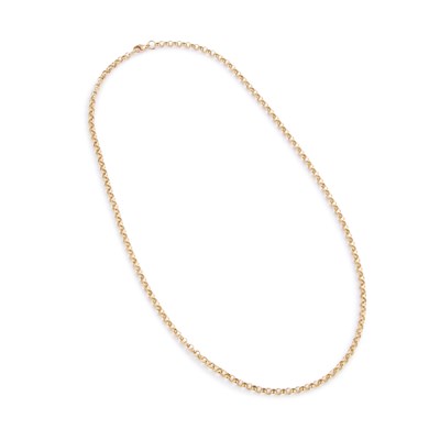 Lot 501 - A 9 CARAT GOLD CURB LINK CHAIN NECKLACE