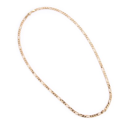 Lot 465 - A 9 CARAT LONG AND SHORT LINK CHAIN NECKLACE