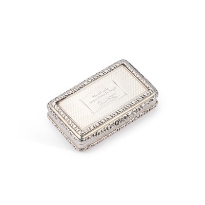 Lot 274 - A WILLIAM IV SILVER SNUFF BOX