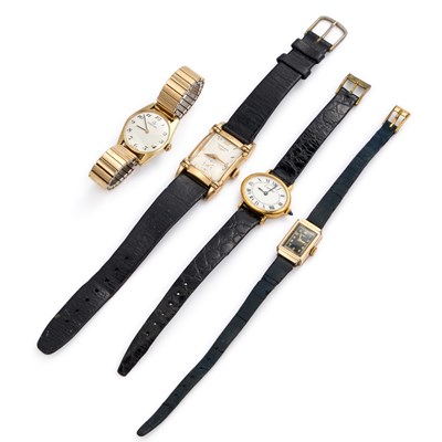 Lot 68 - FOUR GOLD PLATED WRIST WATCHES