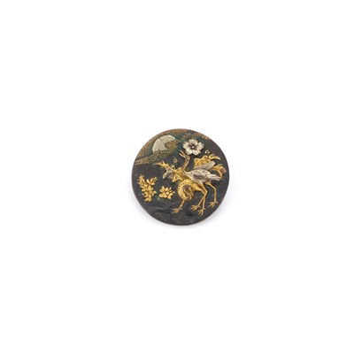 Lot 540 - A JAPANESE MEIJI PERIOD SHAKUDO BROOCH