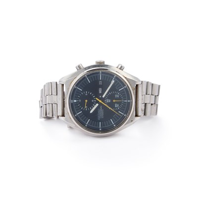 Lot 371 - A GENTS STEEL SEIKO AUTOMATIC 'JUMBO' CHRONOGRAPH BRACELET WATCH