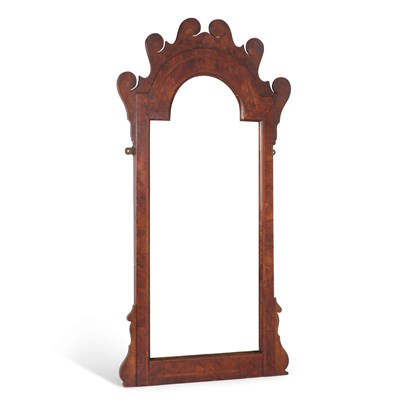 Lot 772 - A QUEEN ANNE STYLE WALNUT MIRROR