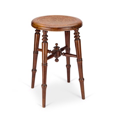 Lot 288 - A LATE 19TH CENTURY BEECH AND BENTWOOD HIGH STOOL