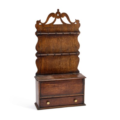 Lot 720 - A GEORGE III OAK SPOON RACK, CIRCA 1800