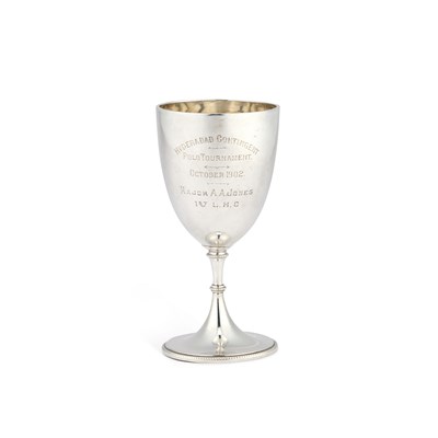 Lot 269 - AN EDWARDIAN SILVER TROPHY GOBLET