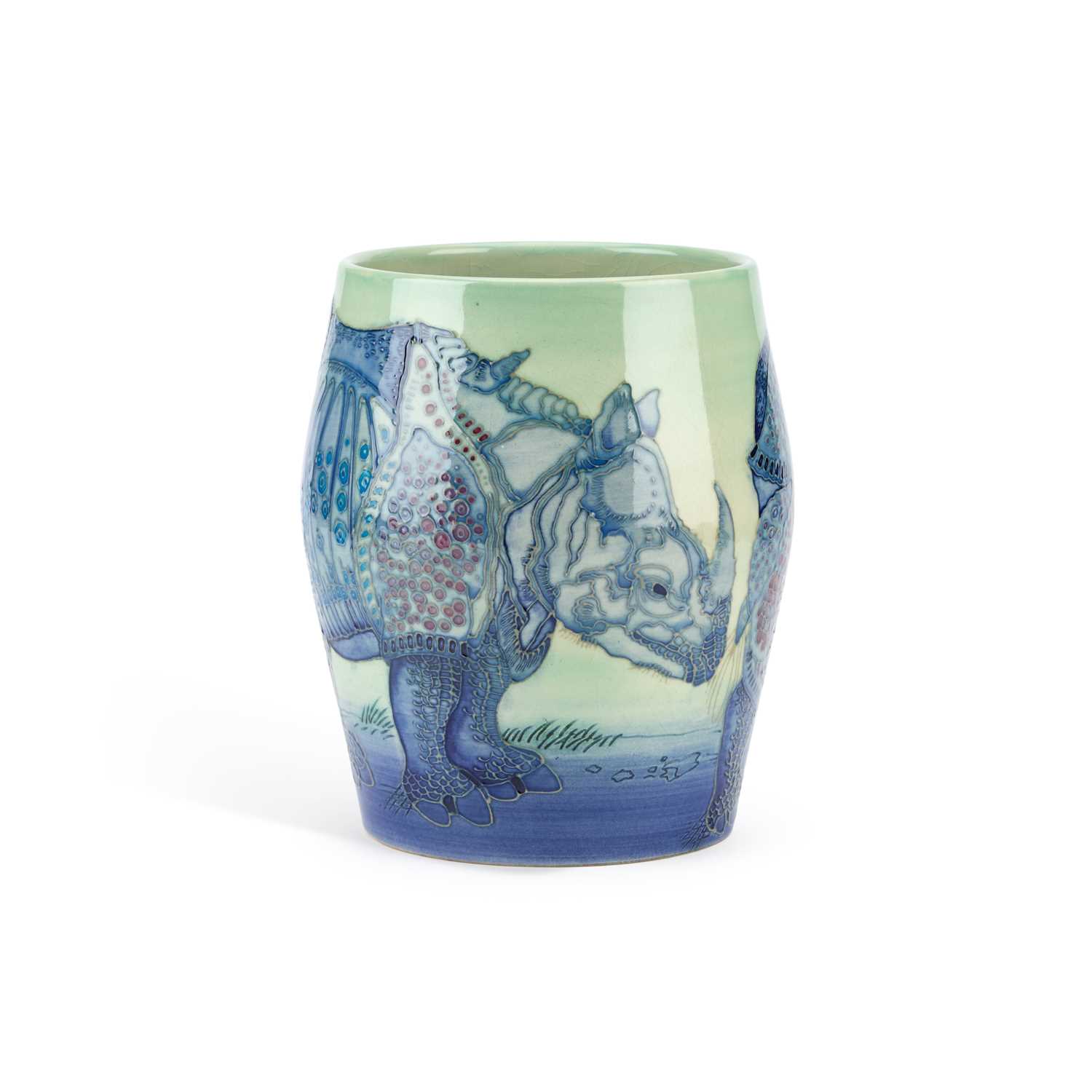 Lot 73 - SALLY TUFFIN FOR DENNIS CHINA WORKS, A 'RHINOCEROS' PATTERN VASE